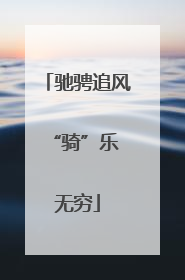 驰骋追风 “骑”乐无穷