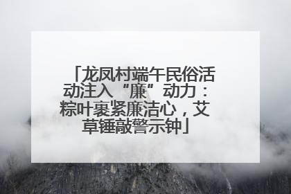 龙凤村端午民俗活动注入“廉”动力：粽叶裹紧廉洁心，艾草锤敲警示钟