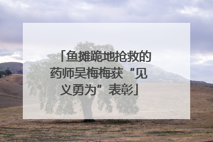 鱼摊跪地抢救的药师吴梅梅获“见义勇为”表彰