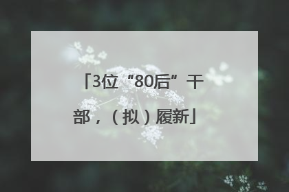 3位“80后”干部，（拟）履新