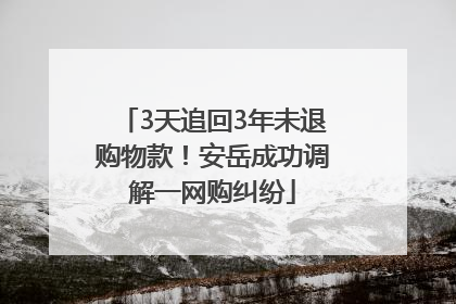3天追回3年未退购物款！安岳成功调解一网购纠纷