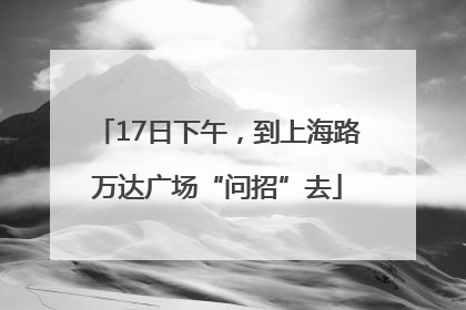 17日下午，到上海路万达广场“问招”去