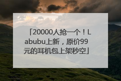 20000人抢一个！Labubu上新，原价99元的耳机包上架秒空