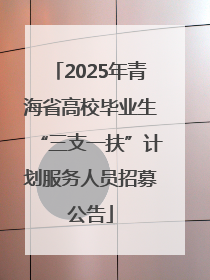 2025年青海省高校毕业生“三支一扶”计划服务人员招募公告