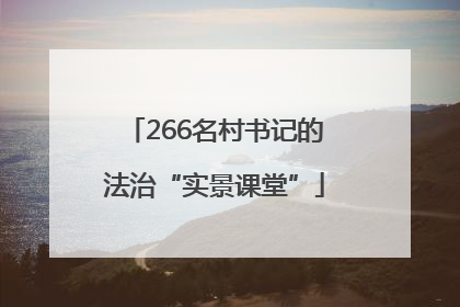 266名村书记的法治“实景课堂”