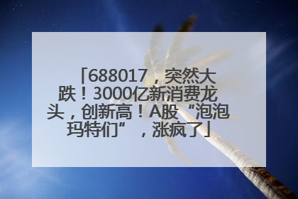 688017，突然大跌！3000亿新消费龙头，创新高！A股“泡泡玛特们”，涨疯了