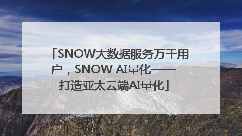SNOW大数据服务万千用户，SNOW AI量化——打造亚太云端AI量化
